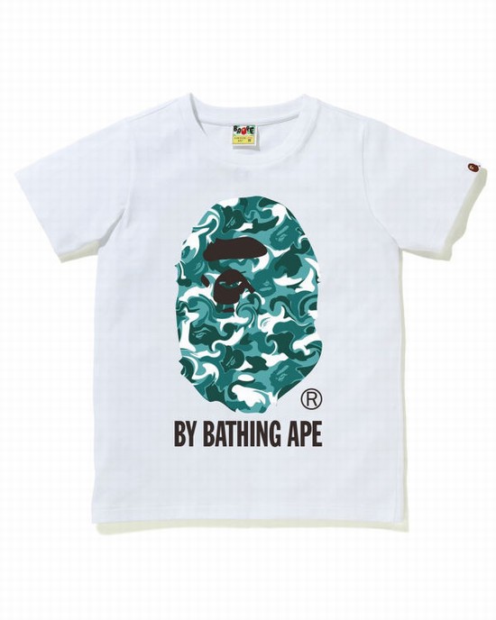 T Shirts Bape Marble Camo Femme Blanche | TDRPS7453