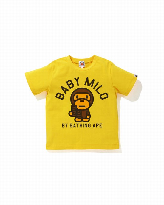 T Shirts Bape Milo Chocolate Enfant Jaune | MDXOQ6481