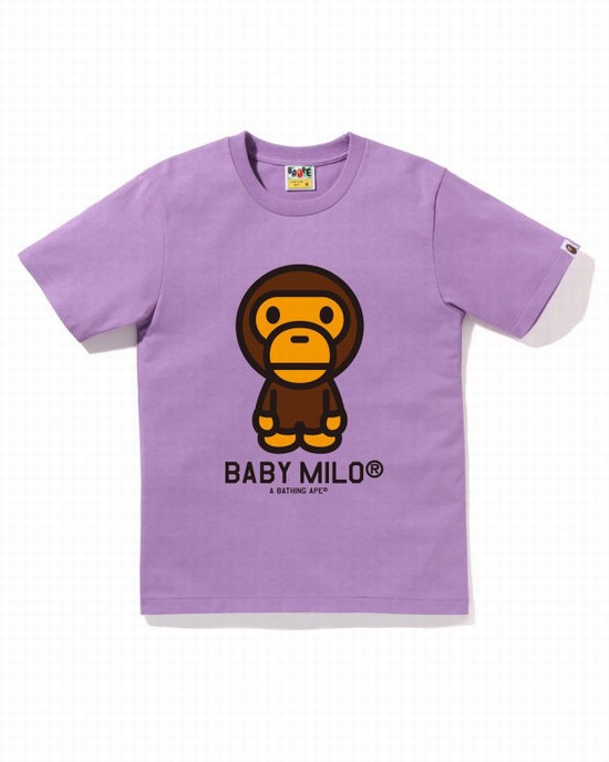 T Shirts Bape Milo Femme Violette | SGDJV6485