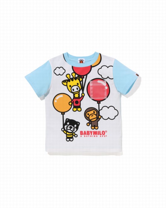 T Shirts Bape Milo Friends Balloon Enfant Bleu Clair | JRVLD3095