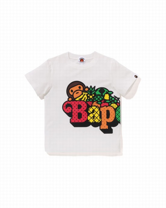 T Shirts Bape Milo Fruit Enfant Blanche | DZQMR2941