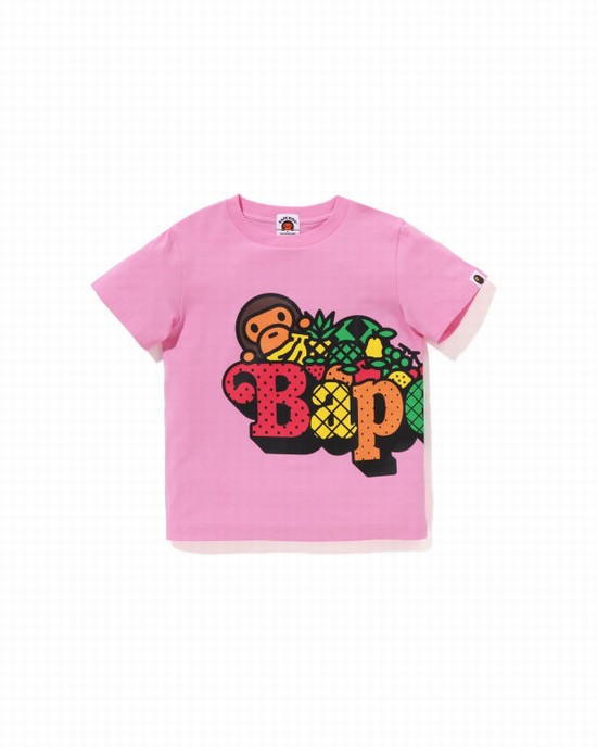 T Shirts Bape Milo Fruit Enfant Rose | TVPRN4103