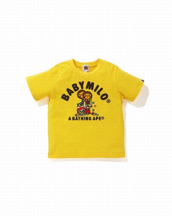 T Shirts Bape Milo Gum Ball Enfant Jaune | GBTZU8925