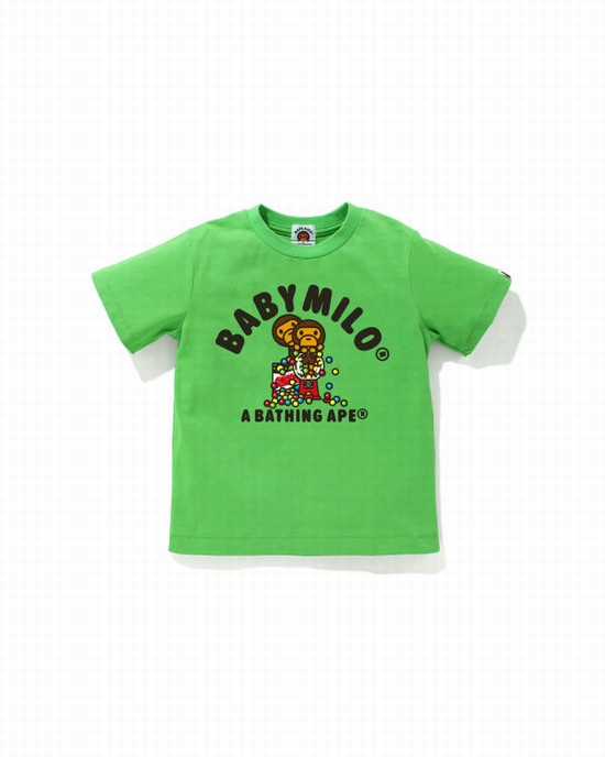 T Shirts Bape Milo Gum Ball Enfant Vert Clair | JYGTZ2639