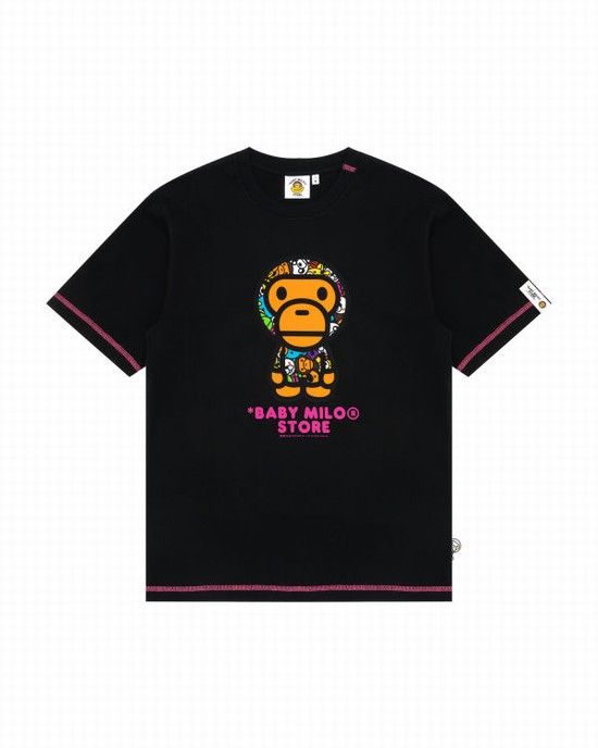 T Shirts Bape Milo Homme Noir | PADOJ8356