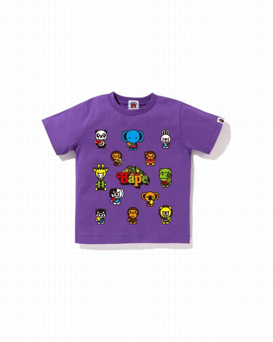 T Shirts Bape Milo Mixed Fruit #1 Enfant Violette | CGTOJ7926