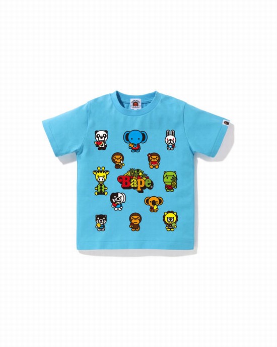 T Shirts Bape Milo Mixed Fruit #1 Enfant Bleu Clair | RVJOE4709