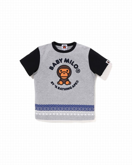 T Shirts Bape Milo Nordic Print Enfant Grise | MCSJX9517