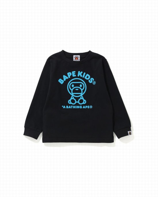 T Shirts Bape Milo Rug L/S Enfant Noir | ZFKCB1649