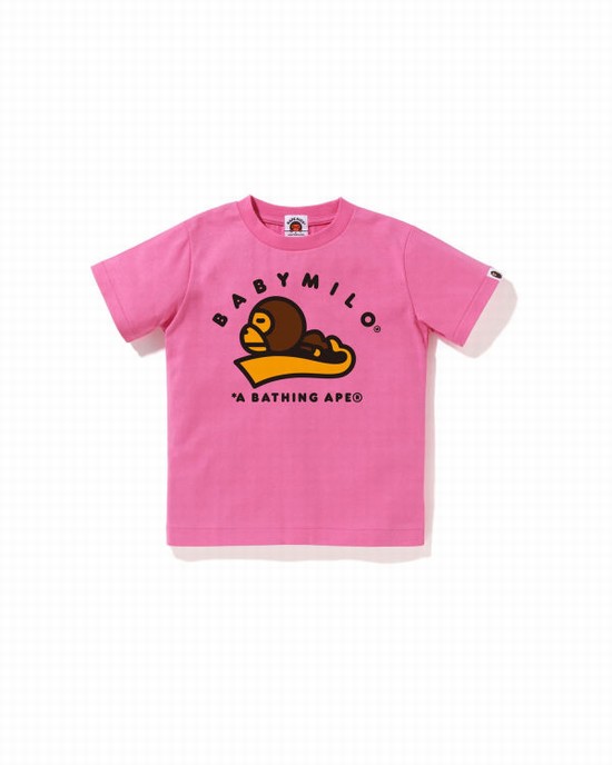 T Shirts Bape Milo Sleep Enfant Rose | IGNWE3098