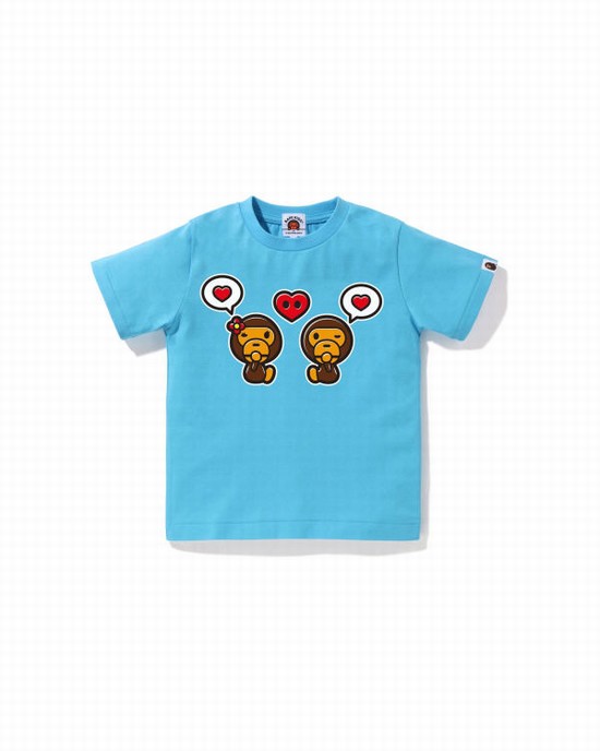 T Shirts Bape Milo Speech Balloon #1 Enfant Bleu | DYHCU3908