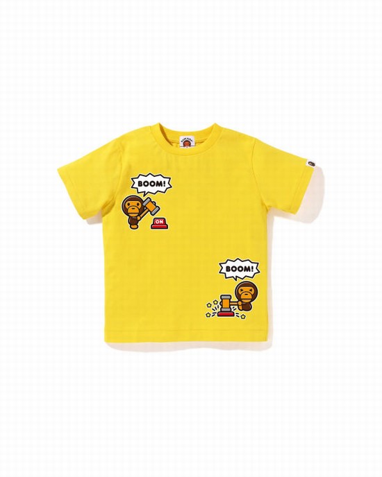 T Shirts Bape Milo Speech Balloon #4 Enfant Jaune | HBKXZ2658