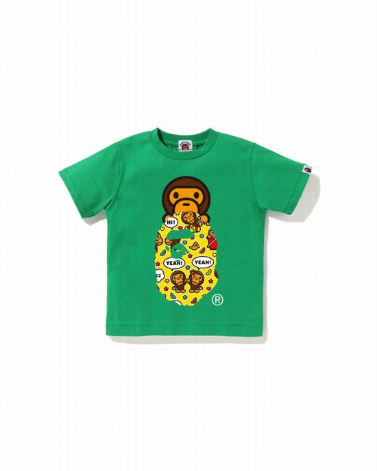 T Shirts Bape Milo Speech Balloon Milo On Ape Head Enfant Turquoise | YLBGD4763