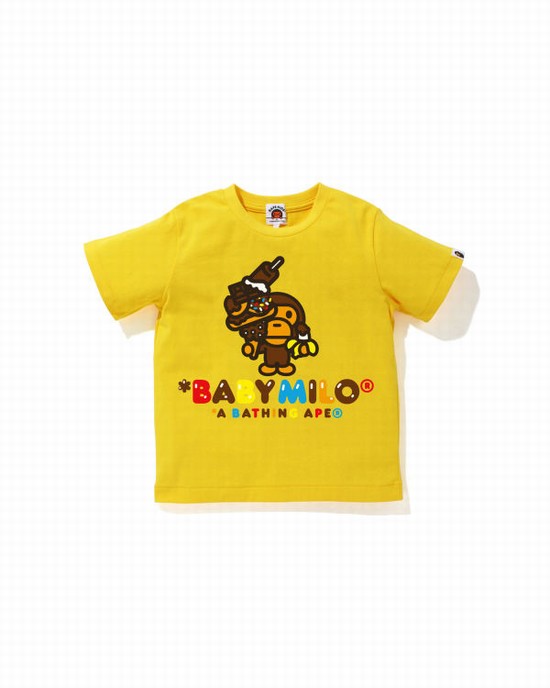 T Shirts Bape Milo Sweets Enfant Jaune | PDXMW5478