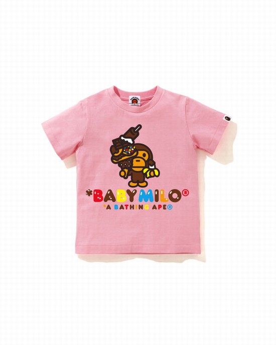 T Shirts Bape Milo Sweets Enfant Rose | NWTDA0257