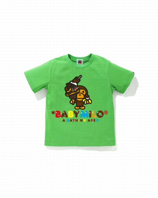 T Shirts Bape Milo Sweets Enfant Vert Clair | VHTBA5602