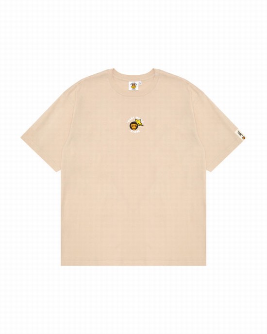 T Shirts Bape Milo boxy fit Femme Beige | OEBTR4027