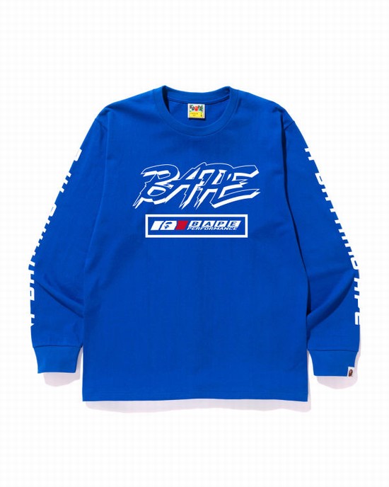 T Shirts Bape Motor Sport Homme Bleu | UQGYJ2740