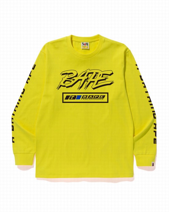 T Shirts Bape Motor Sport Homme Jaune | BNMSD2379