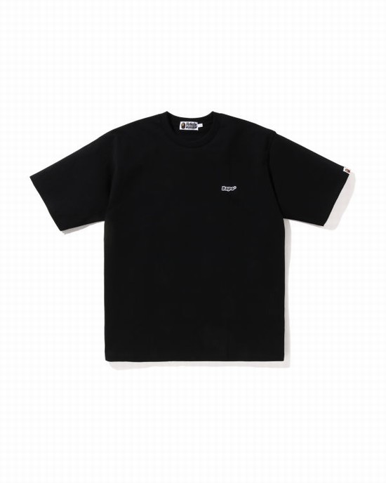 T Shirts Bape One Point Relaxed Fit Homme Noir | GLVOE2739