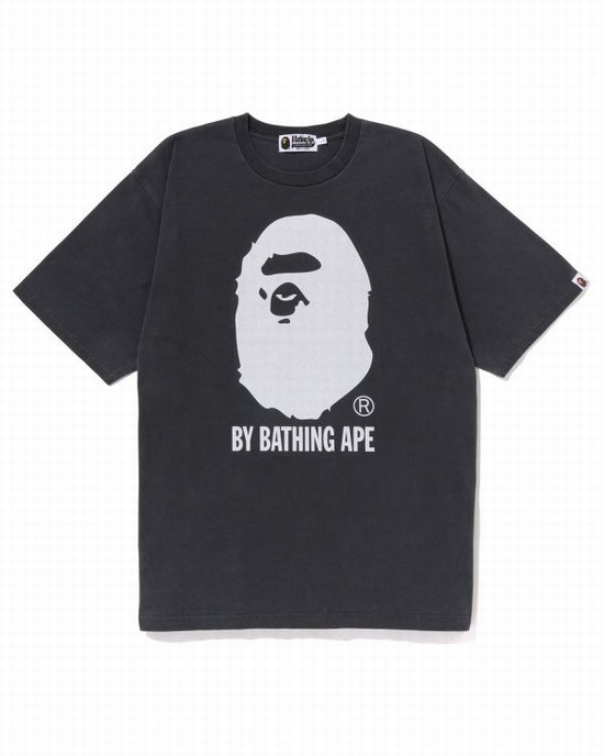 T Shirts Bape Overdyed By Bathing Ape Relaxed Homme Noir | QKEIA6290