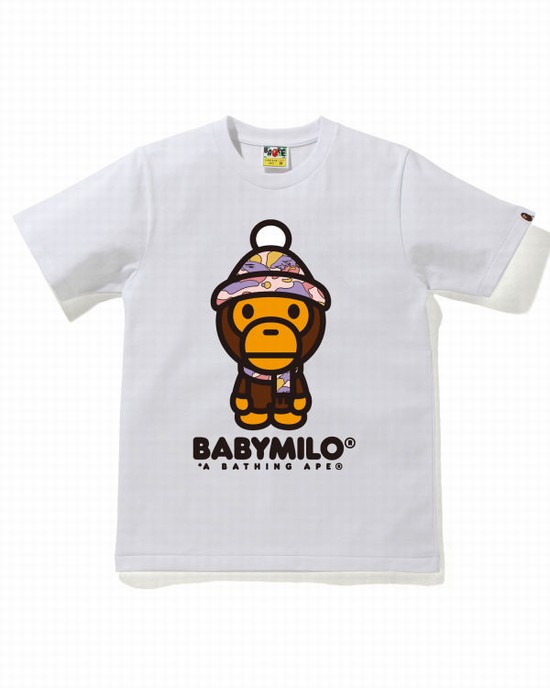 T Shirts Bape STA Camo Milo D'hiver Femme Blanche | SOITF7681