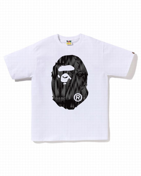 T Shirts Bape Speed Racer Big Ape Head Homme Blanche | XRQEO6302