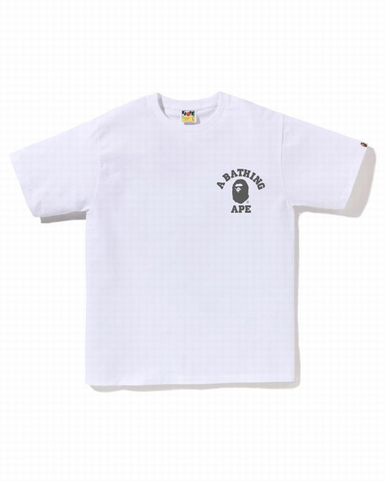 T Shirts Bape Speed Racer College ATS Homme Blanche | KMREC1894