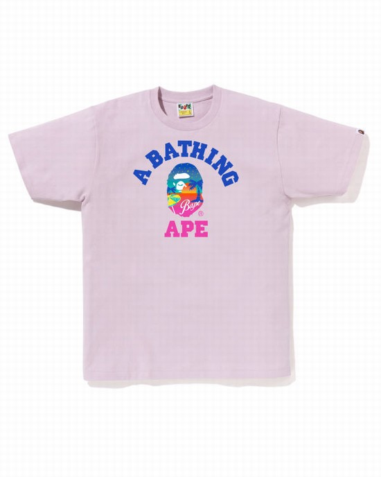 T Shirts Bape Sunset Beach Homme Violette | ZMRNT8754