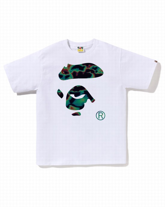 T Shirts Bape Thermography Ape Face Homme Blanche | APUHK4965