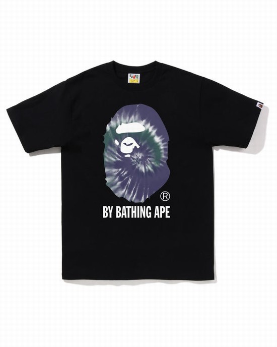 T Shirts Bape Tie-Dye By Bathing Ape Homme Noir | NAEKW2569