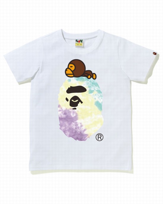 T Shirts Bape Tie-Dye Milo On Big Ape Femme Blanche | INROM3160