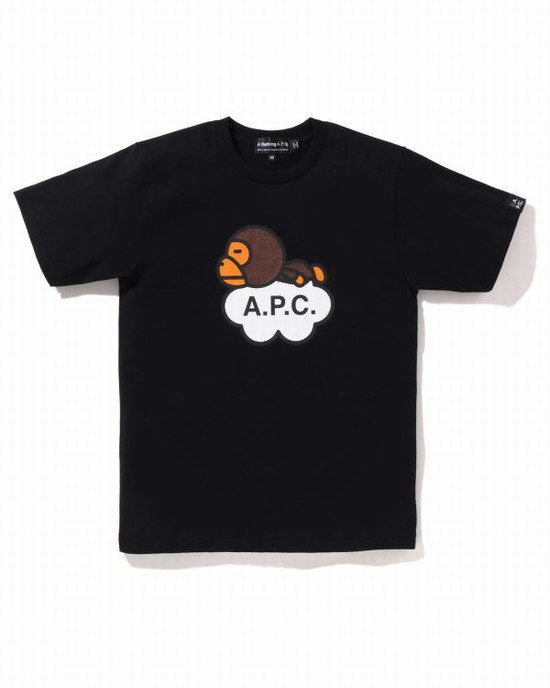 T Shirts Bape X A.P.C. Milo Larges Femme Noir | AOEFW8610