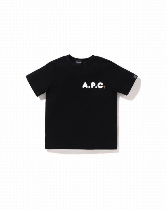 T Shirts Bape X A.P.C. Milo On APC Enfant Noir | ESPVX2714