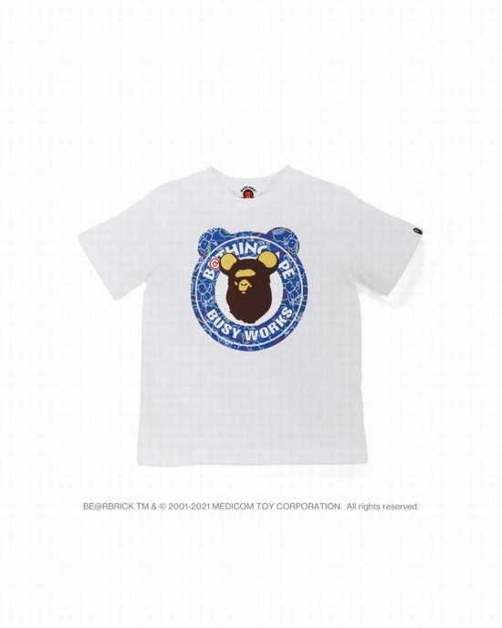 T Shirts Bape X Medicom Toy Camo BE@R Busy Works Enfant Blanche | HFUDL3061