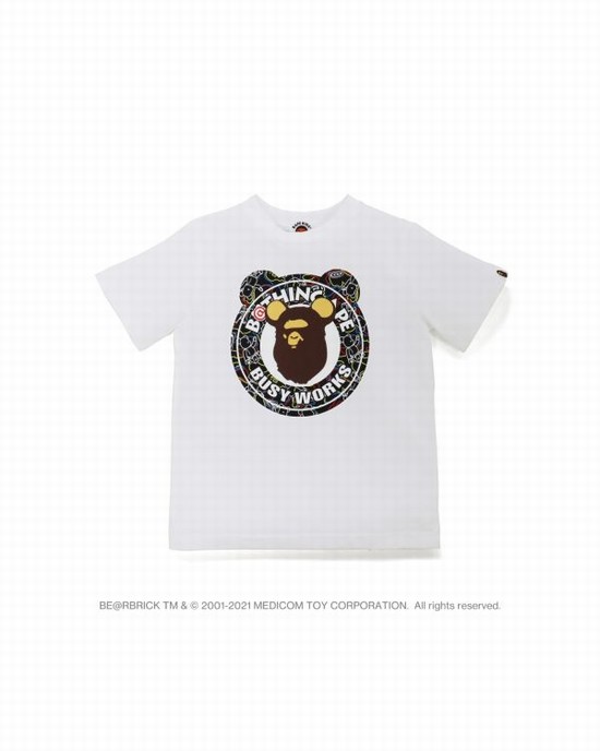 T Shirts Bape X Medicom Toy Camo BE@R Busy Works Enfant Blanche | VIMSN4728