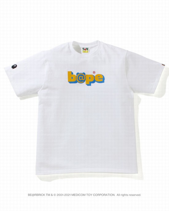 T Shirts Bape X Medicom Toy Camo BE@R Homme Blanche | GKDJA8639