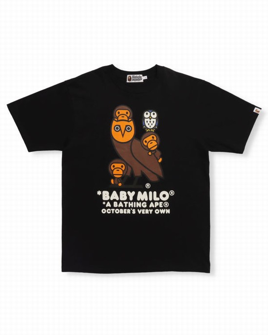 T Shirts Bape X OVO Milo Homme Noir | SDPNT5872