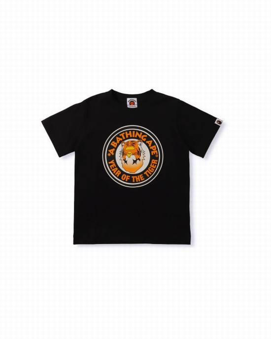 T Shirts Bape Year Of The Tiger Enfant Noir | HIELT9657