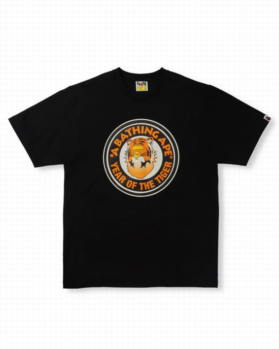 T Shirts Bape Year Of The Tiger Homme Noir | OZATF9326