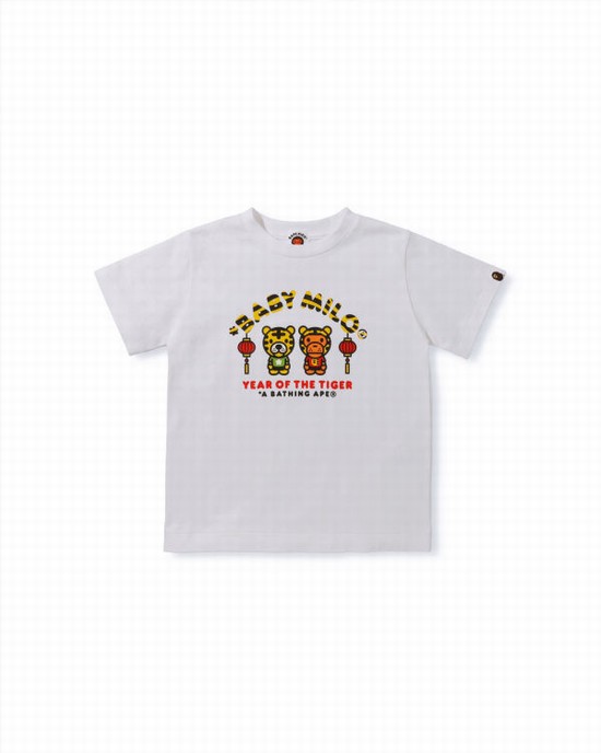 T Shirts Bape Year Of The Tiger Milo Enfant Blanche | UYJPK1948