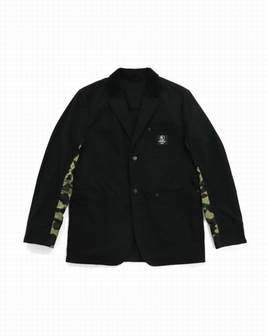 Vestes Bape Coton Duck Tailored Homme Noir | OKHCZ8597