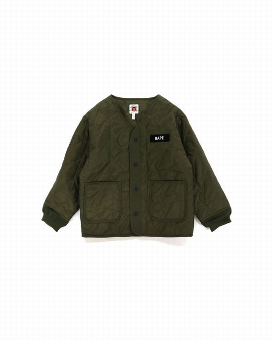 Vestes Bape Multi Patch STA Matelassé Enfant Vert | XDSWQ3427