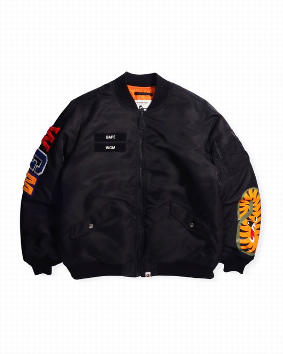 Vestes Bape Shark Loose Fit Ma-1 M Bomber Homme Noir | KDLVQ6234