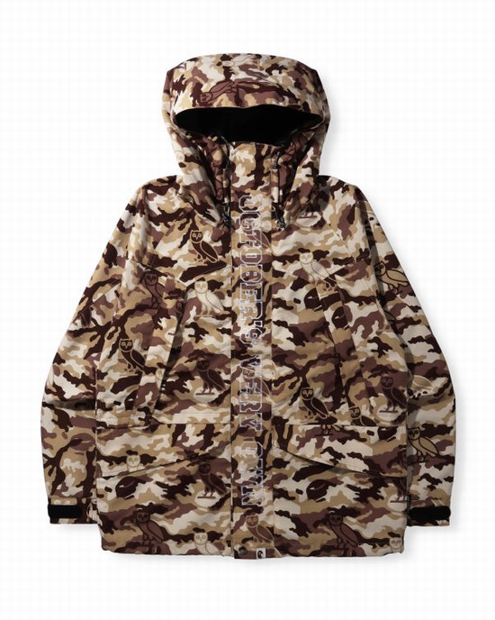 Vestes Bape X OVO Woodland Camo Snowboard Homme Beige | OUTJZ0657