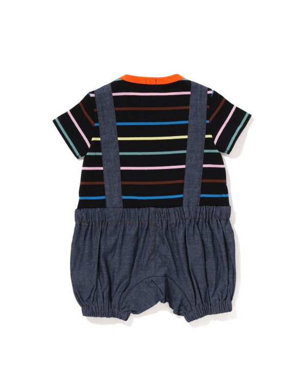 Body Bape Hoop Milo Suspenders Layered Rompers Enfant Noir | VFWSG1807