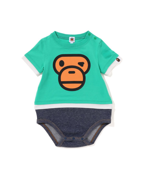 Body Bape Milo Face Layered Enfant Vert Clair | JICYE0432