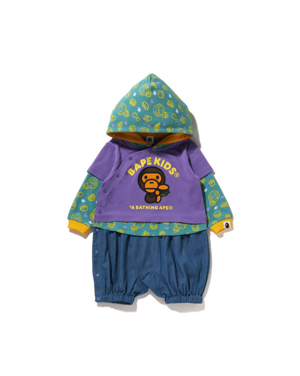 Body Bape Milo Junk Aliments Layered Romper Enfant Violette | TQUWR6051