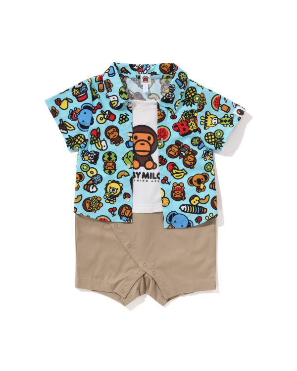 Body Bape Milo Mixed Fruit Layered Rompers Enfant Bleu Clair | VGCSM2546