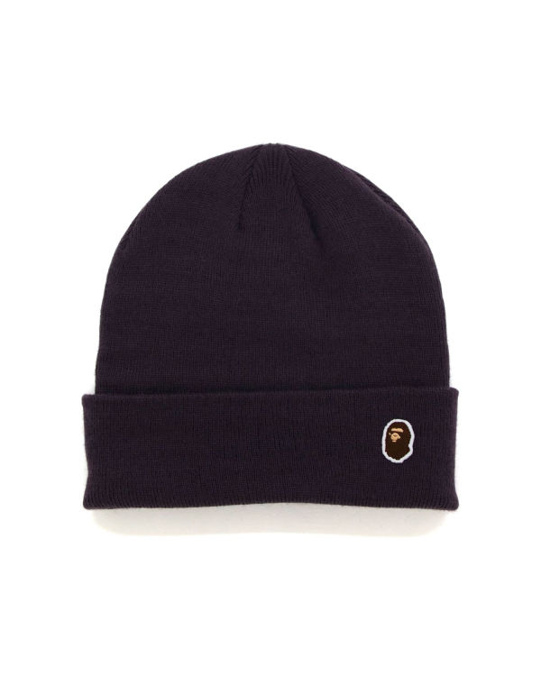 Bonnet Bape Ape Head One Point Homme Violette Foncé | KGFRJ8095